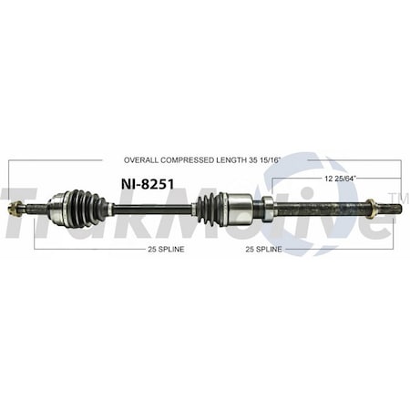 Surtrack Axle Cv Axle Shaft, Ni-8251 NI-8251
